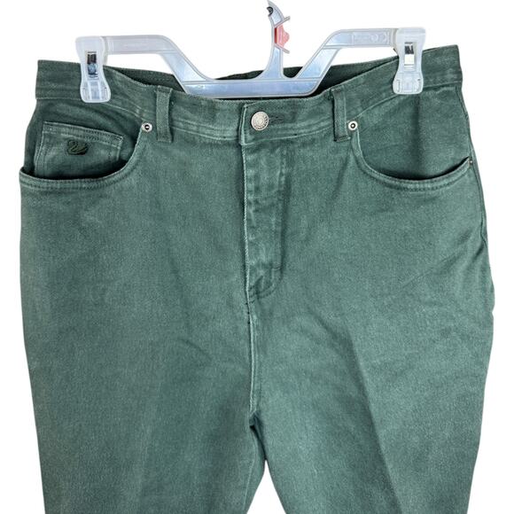 Gloria Vanderbilt Stretch Jeans Green Tapered High Rise Pants Women's Petite 16 - Picture 2 of 9